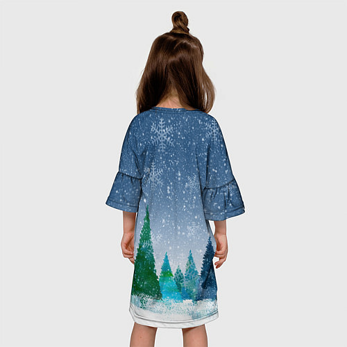 Детское платье Снежинки в лесу / 3D-принт – фото 4