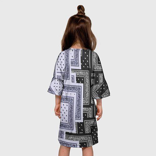 Детское платье 3D Бандана v white-black / 3D-принт – фото 4