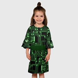 Платье клеш для девочки Неоновая схема, цвет: 3D-принт — фото 2