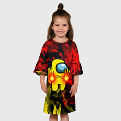 Платье клеш для девочки Маг огня Among us, цвет: 3D-принт — фото 2