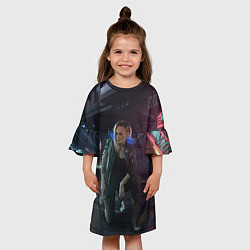 Платье клеш для девочки Cyberpunk 2077, цвет: 3D-принт — фото 2