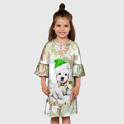Платье клеш для девочки Щенок, цвет: 3D-принт — фото 2