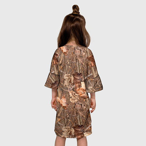 Детское платье Осенняя маскировка листьями / 3D-принт – фото 4