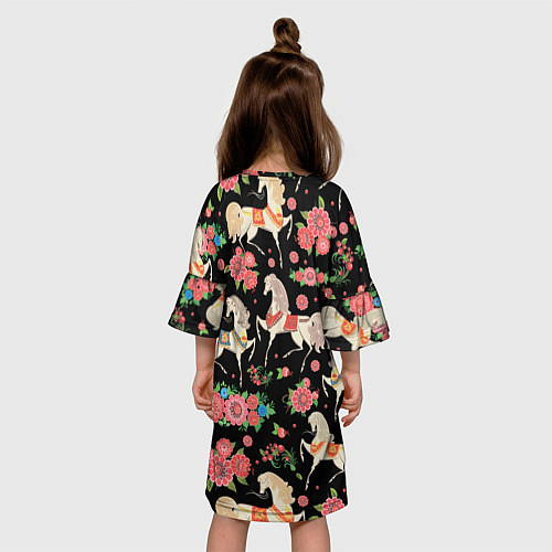Детское платье Лошади и цветы / 3D-принт – фото 4