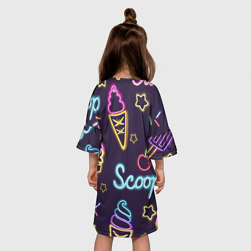 Детское платье Мороженное неон / 3D-принт – фото 4