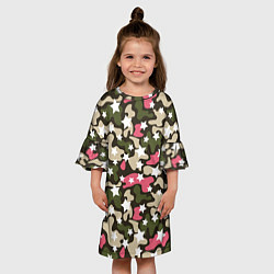 Платье клеш для девочки Позитивный камуфляж, цвет: 3D-принт — фото 2