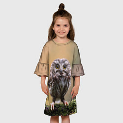Платье клеш для девочки СОВЕНОК, цвет: 3D-принт — фото 2