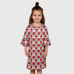 Платье клеш для девочки День защитника Отечества, цвет: 3D-принт — фото 2
