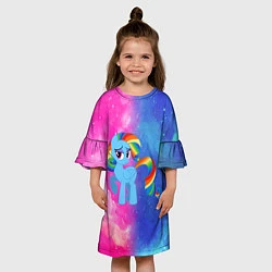 Платье клеш для девочки Радуга Дэш, цвет: 3D-принт — фото 2
