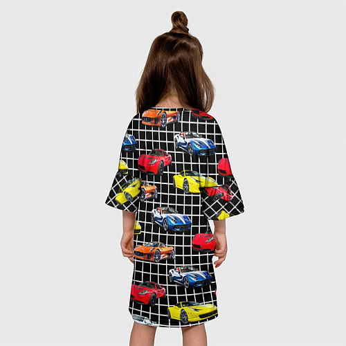 Детское платье Гоночные тачки / 3D-принт – фото 4