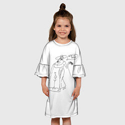 Платье клеш для девочки Леди Димитреску мемный прикол, цвет: 3D-принт — фото 2