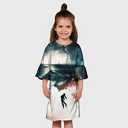 Платье клеш для девочки КОСМОС, цвет: 3D-принт — фото 2