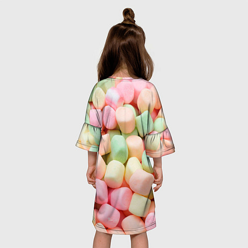 Детское платье Маршмэлов зефирки нежные / 3D-принт – фото 4