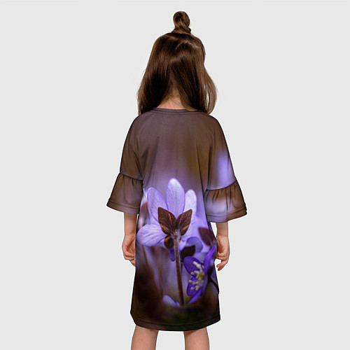 Детское платье Хрупкий цветок фиалка / 3D-принт – фото 4