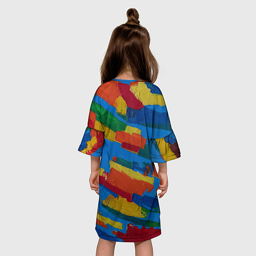 Детское платье Разноцветная абстракция / 3D-принт – фото 4