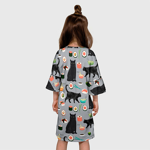 Детское платье Котики и Суши / 3D-принт – фото 4
