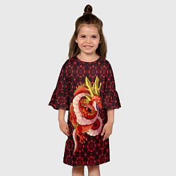 Платье клеш для девочки Шар дракона, цвет: 3D-принт — фото 2