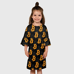 Платье клеш для девочки БИТКОИН BITCOIN, цвет: 3D-принт — фото 2