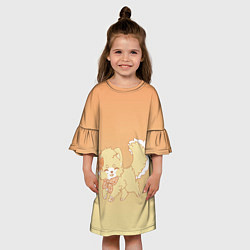Платье клеш для девочки Милашный зверек, цвет: 3D-принт — фото 2
