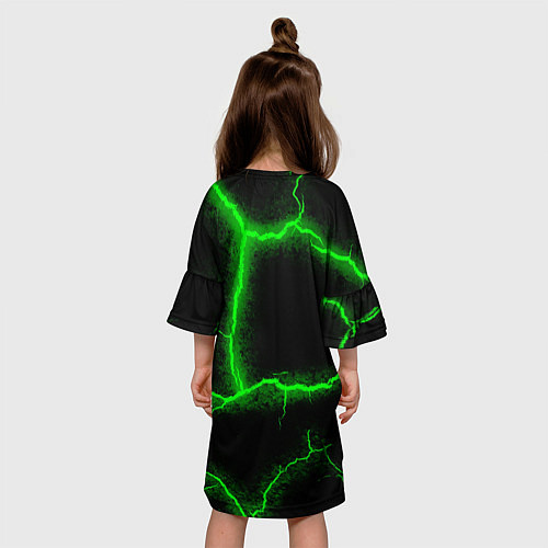 Детское платье К - 13 зелёная трещина 3D / 3D-принт – фото 4