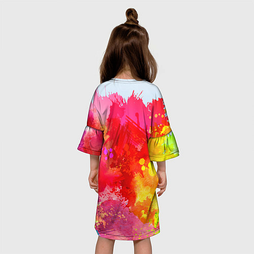 Детское платье Брызги краски / 3D-принт – фото 4