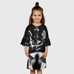 Платье клеш для девочки Шахматы, цвет: 3D-принт — фото 2