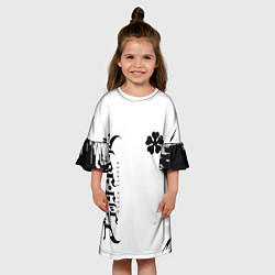 Платье клеш для девочки Черный клеывер аниме, цвет: 3D-принт — фото 2