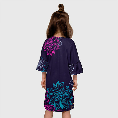 Детское платье Красочные Цветы / 3D-принт – фото 4