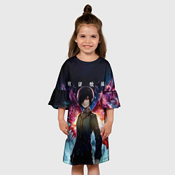 Платье клеш для девочки Тоука Киришима Токийский гуль, цвет: 3D-принт — фото 2