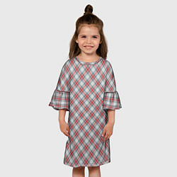 Платье клеш для девочки Текстура в клетку, цвет: 3D-принт — фото 2