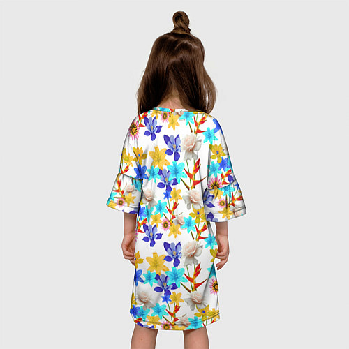 Детское платье Узор из весенних цветов / 3D-принт – фото 4