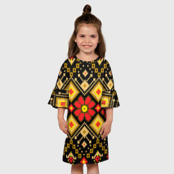 Платье клеш для девочки Русский узор, цвет: 3D-принт — фото 2