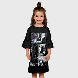 Платье клеш для девочки Сатору Гото Магическая битва, цвет: 3D-принт — фото 2