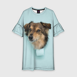 Платье клеш для девочки Собака Dog, цвет: 3D-принт