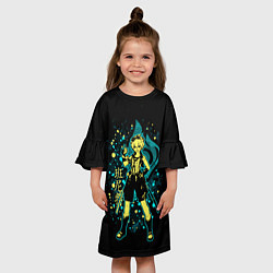 Платье клеш для девочки GENSHIN IMPACT, БЕННЕТ, цвет: 3D-принт — фото 2