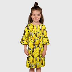 Платье клеш для девочки Попугаи, цвет: 3D-принт — фото 2