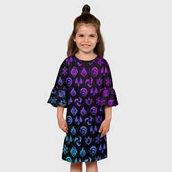 Платье клеш для девочки GENSHIN IMPACT NEON, цвет: 3D-принт — фото 2