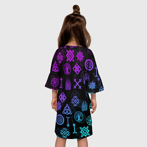 Детское платье СЛАВЯНСКИЕ РУНЫ ПАТТЕРН Z / 3D-принт – фото 4