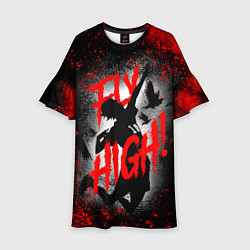 Платье клеш для девочки FLY HIGH ВОЛЕЙБОЛ!!, цвет: 3D-принт