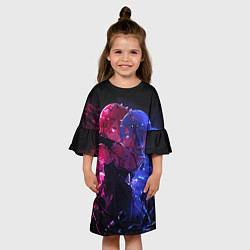 Платье клеш для девочки Рам и Рем, цвет: 3D-принт — фото 2