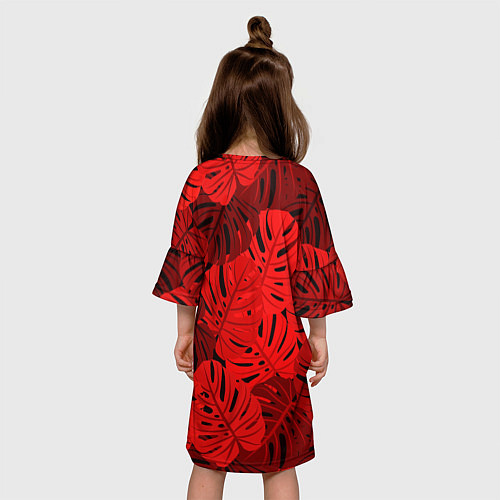 Детское платье Тропические листья Монстера / 3D-принт – фото 4