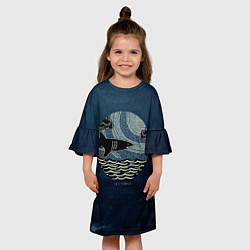 Платье клеш для девочки Акулы California Sharks, цвет: 3D-принт — фото 2
