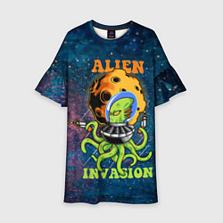 Платье клеш для девочки Alien Invasion, цвет: 3D-принт