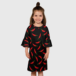 Платье клеш для девочки Chili peppers, цвет: 3D-принт — фото 2