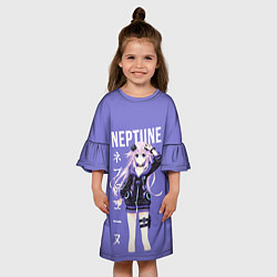 Платье клеш для девочки Нептун Neptune, цвет: 3D-принт — фото 2