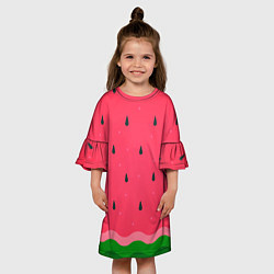 Платье клеш для девочки Текстура арбуза, цвет: 3D-принт — фото 2
