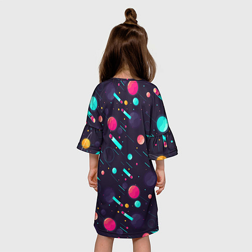 Детское платье Космические движения комет / 3D-принт – фото 4