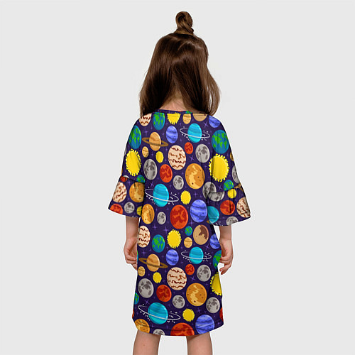 Детское платье Мультяшные планеты / 3D-принт – фото 4