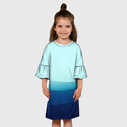 Платье клеш для девочки Море, цвет: 3D-принт — фото 2