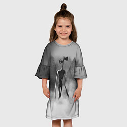 Платье клеш для девочки Сиреноголовый в Лесу, цвет: 3D-принт — фото 2